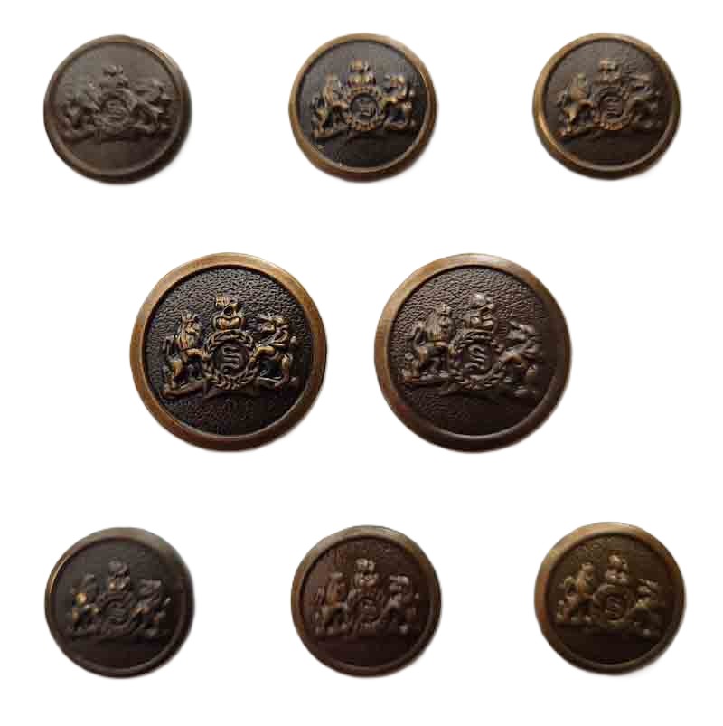 Vintage Stafford Antique Gold Brown Brass Blazer Buttons Set  Lion Unicorn C9X Men's
