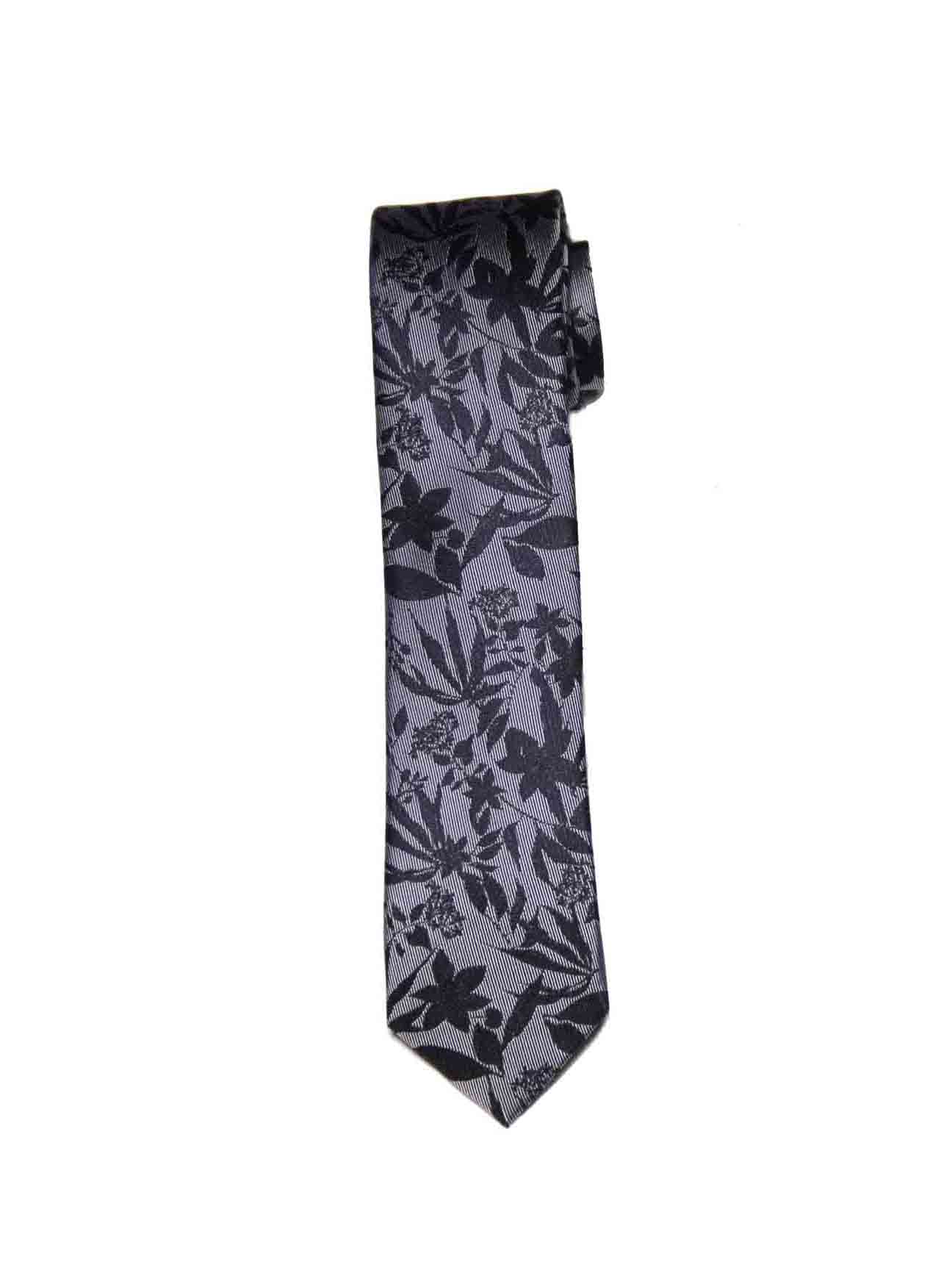 Ted Baker London Mulberry Silk Tie Blue Gray Floral Men's Narrow