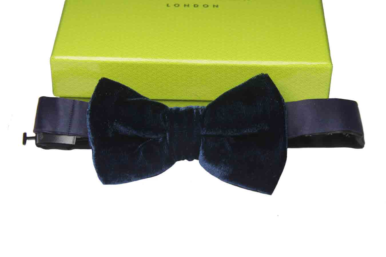 Ted Baker Velour Bow Tie Blue Formal Pre-Tied Adjustable Men's One Size