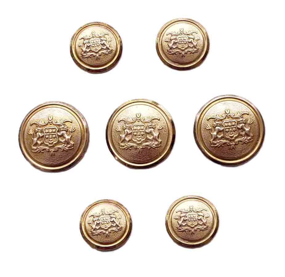 Vintage Waterbury Gold Brass Blazer Buttons Set Lions and Shield Pattern J1K Men's Vintage Waterbury Gold Brass Blazer Buttons Set Lions and Shield Pattern J1K Men's