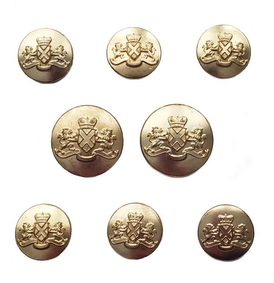 Vintage Waterbury Blazer Buttons Set Gold Brass Crown Shield Lions G3B Men's
