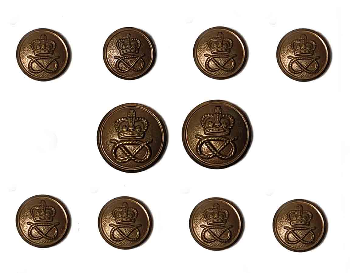 Vintage Waterbury Blazer Buttons Set Antique Gold Brass Crown and Sailors Knot Pattern S3A Men's